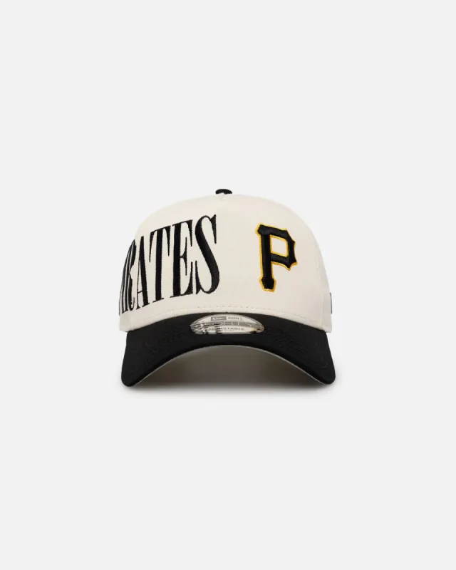 New Era Pittsburgh Pirates 'Tall Text' 9FORTY A-Frame Snapback Chrome White/OTC sold by Culture Kings
