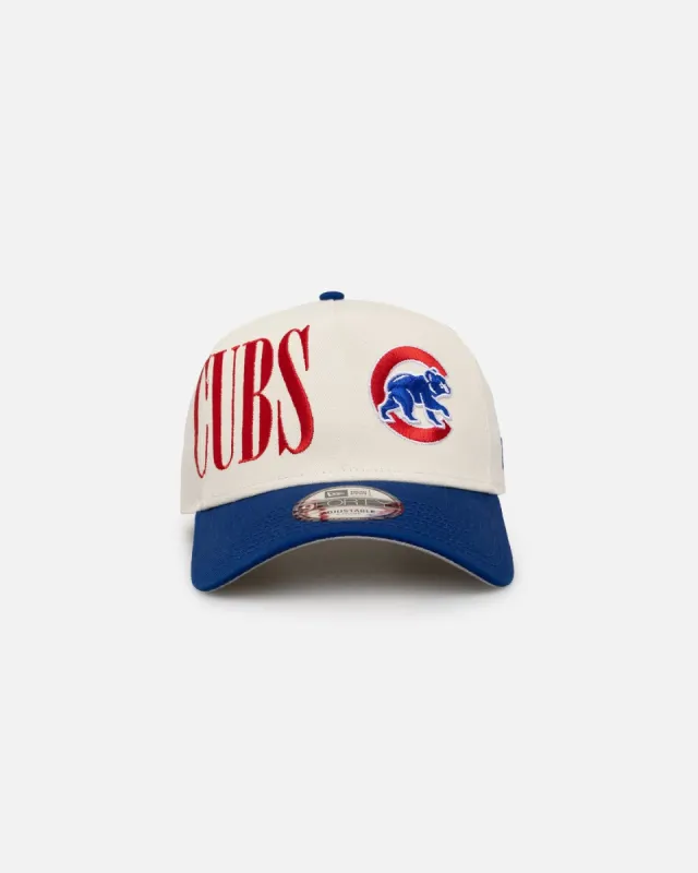 New Era Chicago Cubs 'Tall Text' 9FORTY A-Frame Snapback Chrome White/OTC sold by Culture Kings
