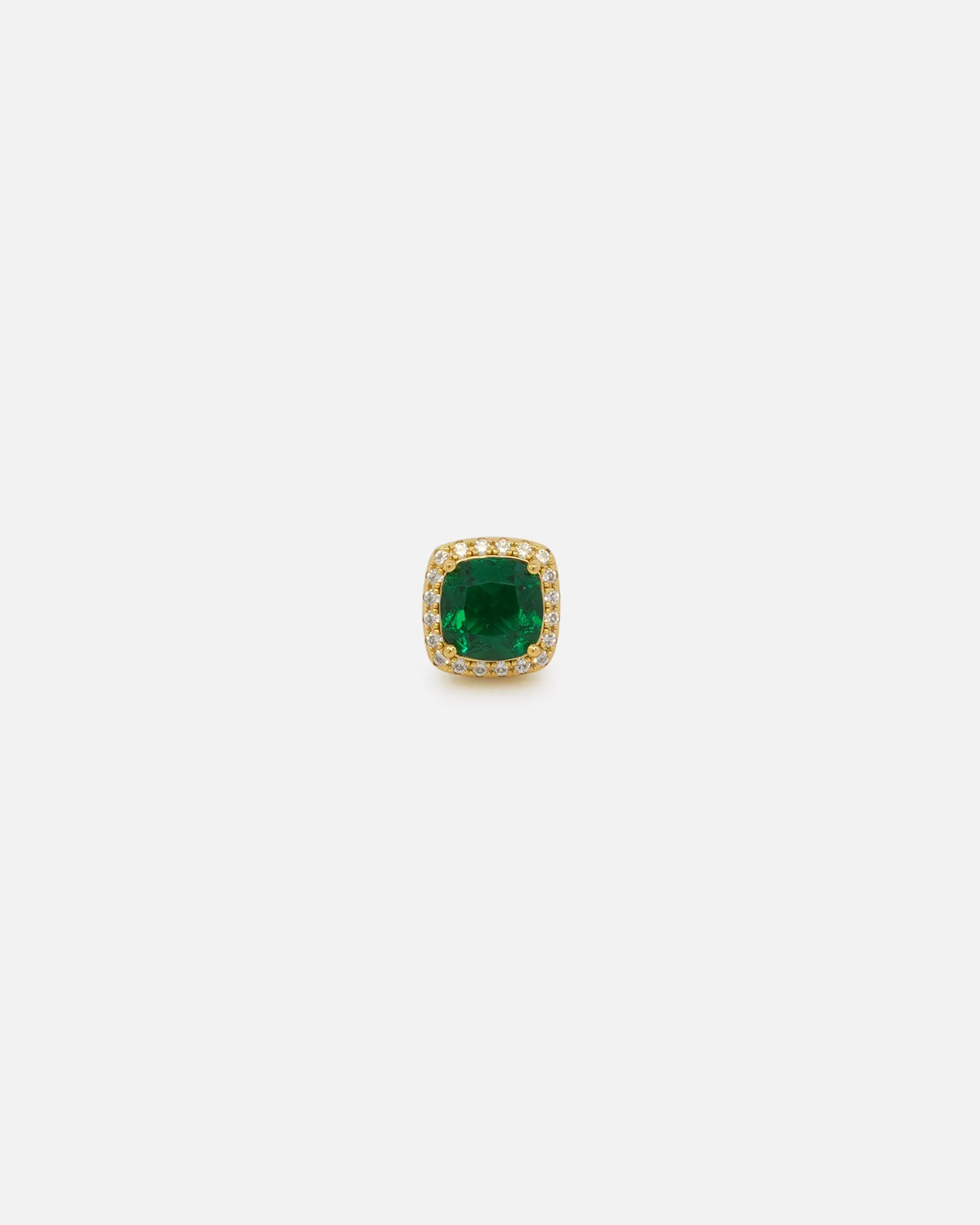 Saint Morta Cushion Cut Halo Earrings Iced Gold/Emerald sold by Culture Kings product image thumbnail 3