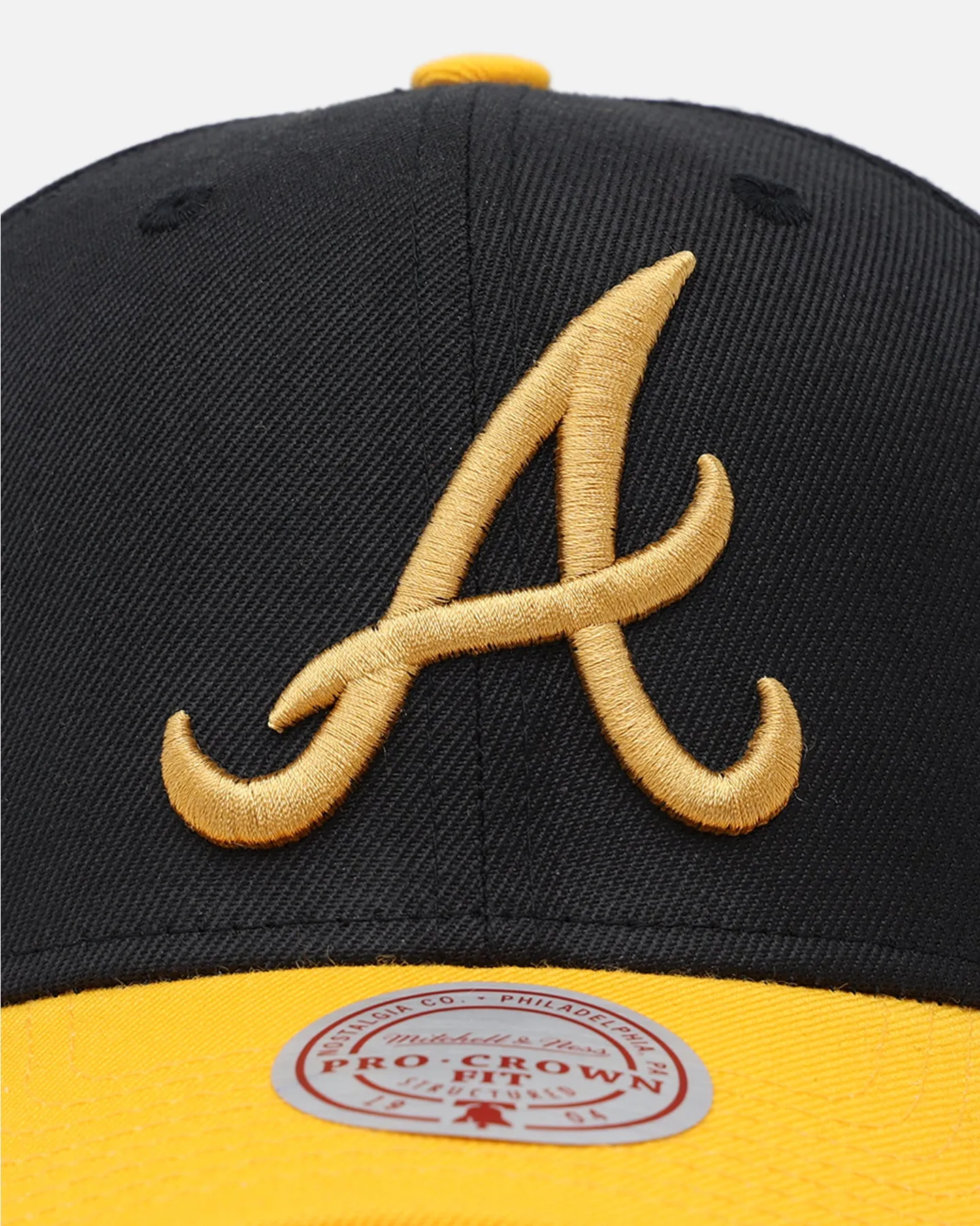 Mitchell & Ness Atlanta Braves "Enter The Dragon" Pro Crown Snapback Black/Ochre sold by Culture Kings product image thumbnail 5