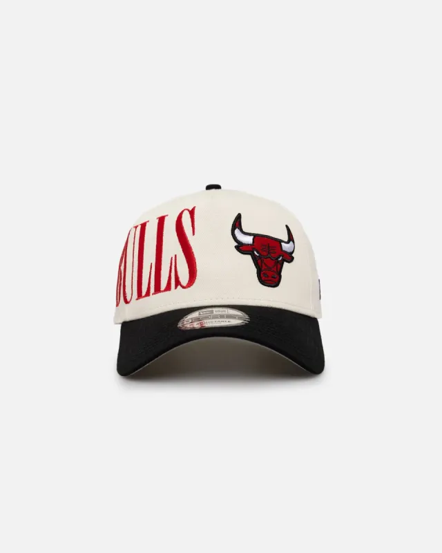 New Era Chicago Bulls 'Tall Text' 9FORTY A-Frame Snapback Chrome White/OTC sold by Culture Kings