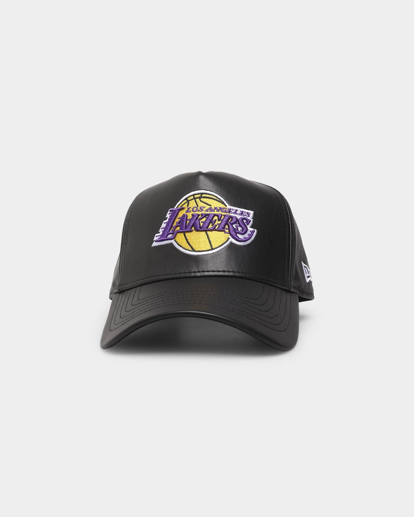 New Era Los Angeles Lakers 'PU Leather' 9FORTY A-Frame Strapback Black Leather sold by Culture Kings