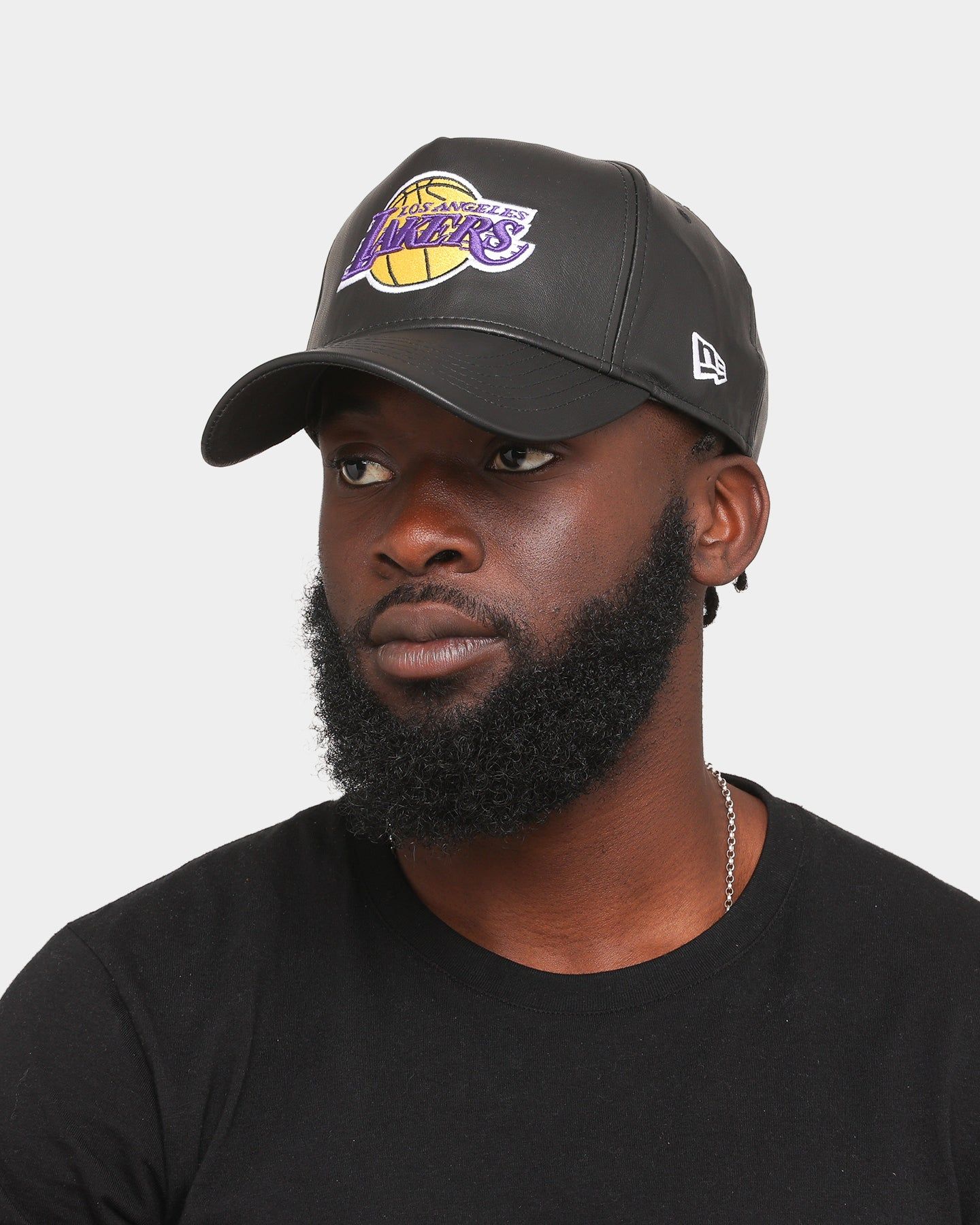 New Era Los Angeles Lakers 'PU Leather' 9FORTY A-Frame Strapback Black Leather sold by Culture Kings product image thumbnail 2