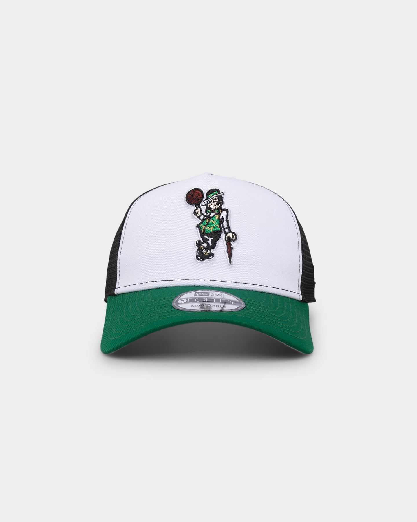 New Era Boston Celtics 'Mascot Magic' Foam Front 9FORTY A-Frame Trucker Snapback White/Green sold by Culture Kings