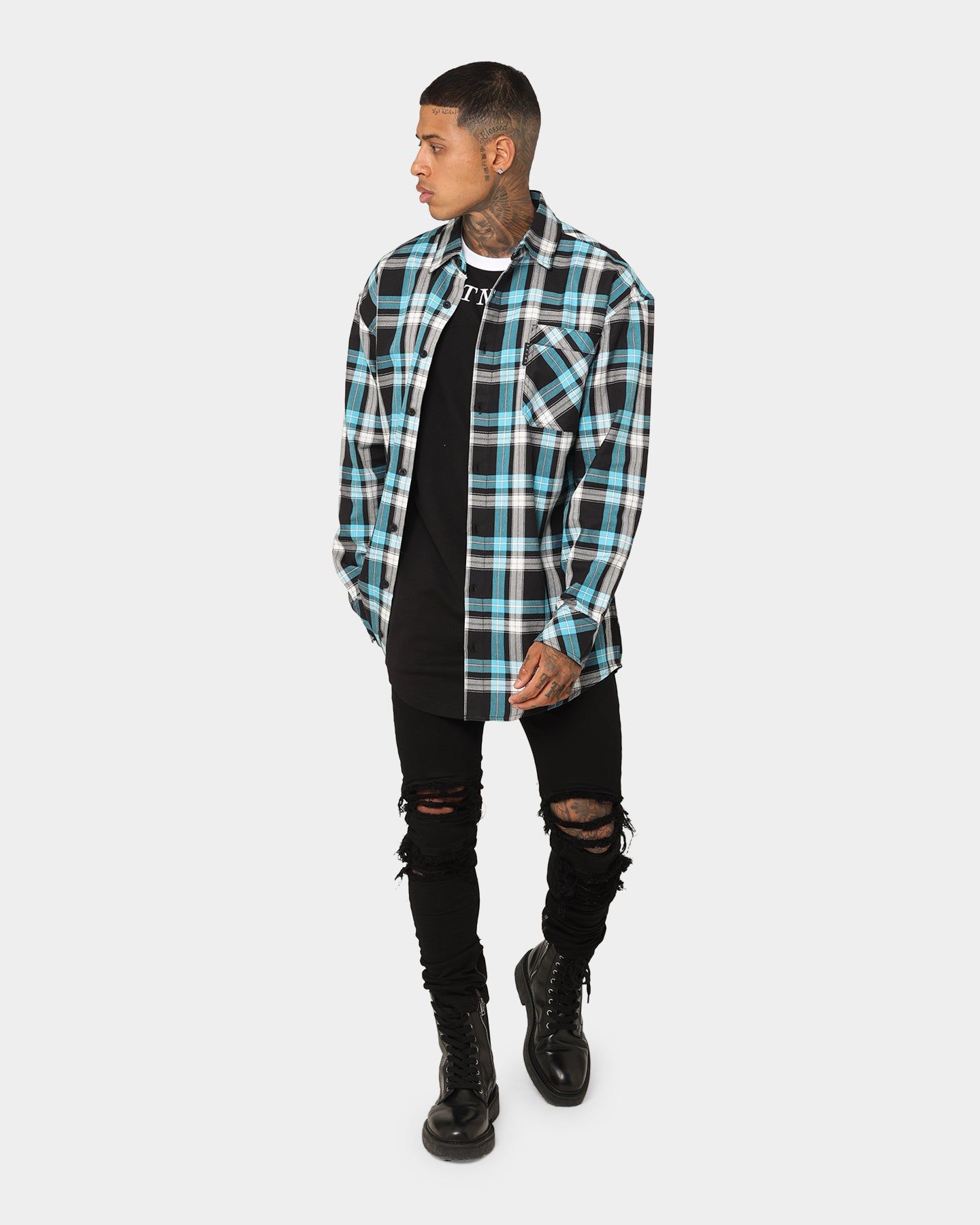 Saint Morta Prima Flannel Shirt Cyan sold by Culture Kings product image thumbnail 2