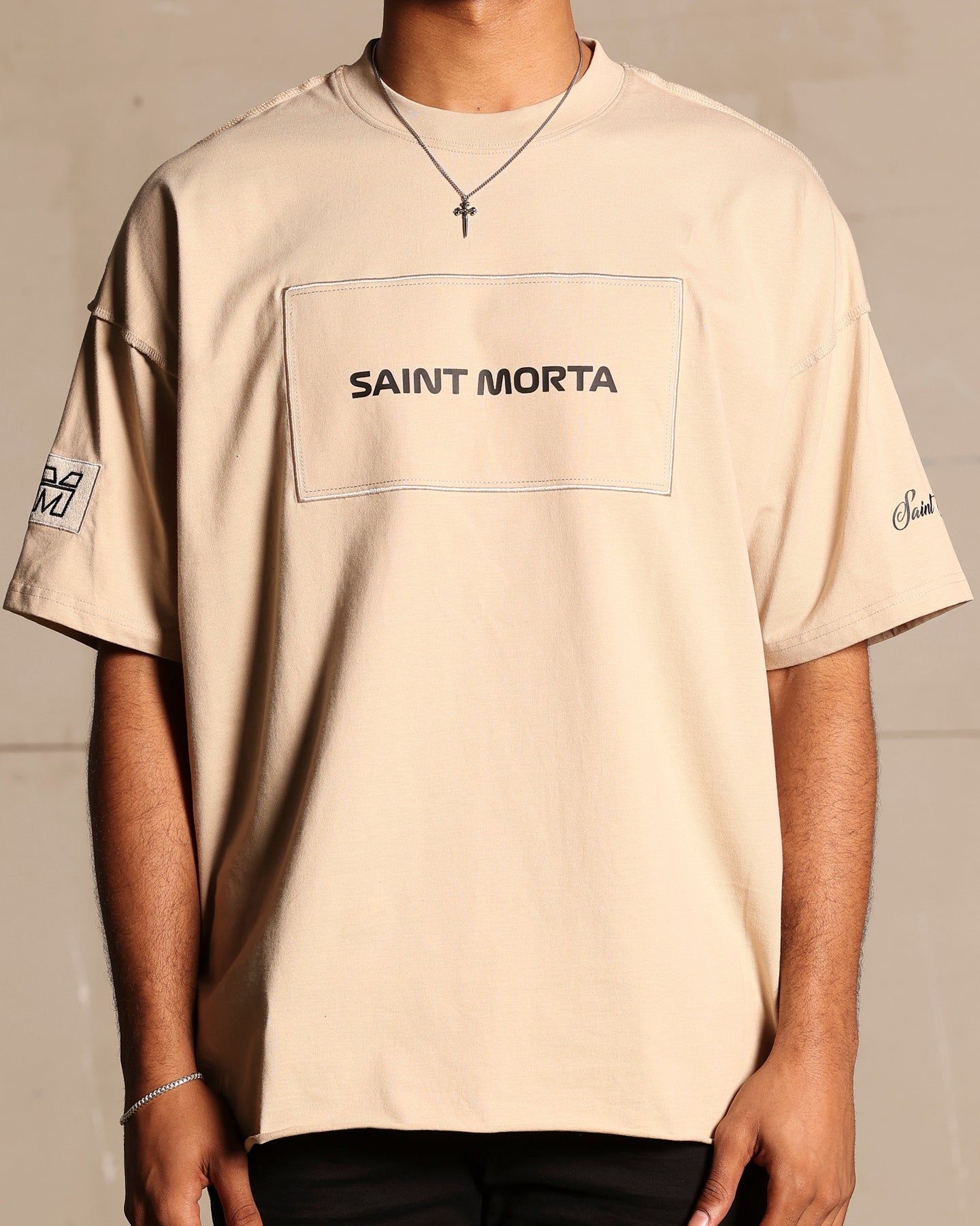 Saint Morta Moto Boxy T-Shirt Stone sold by Culture Kings product image thumbnail 4