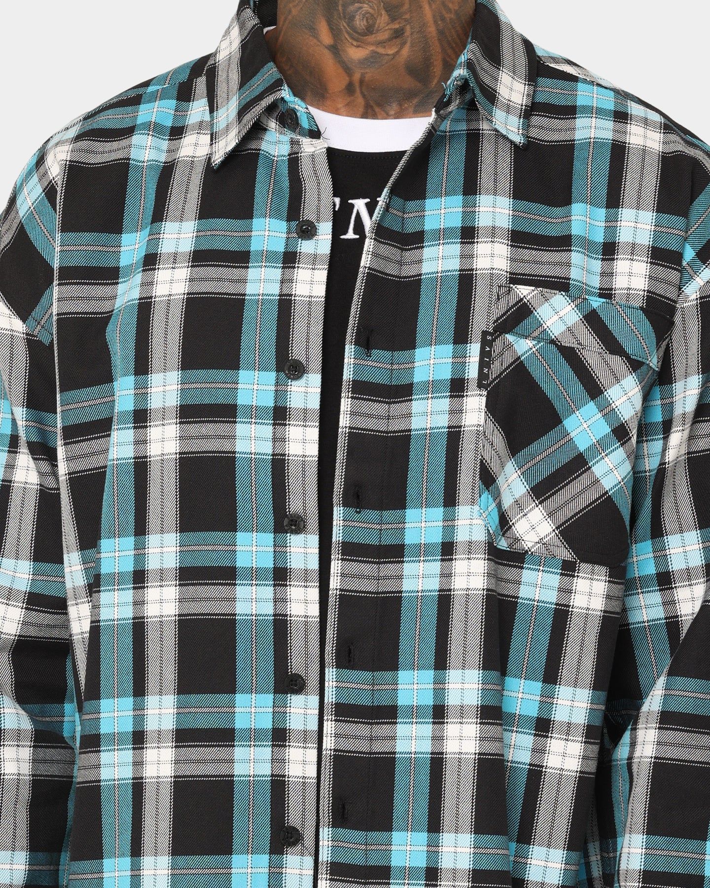 Saint Morta Prima Flannel Shirt Cyan sold by Culture Kings product image thumbnail 3