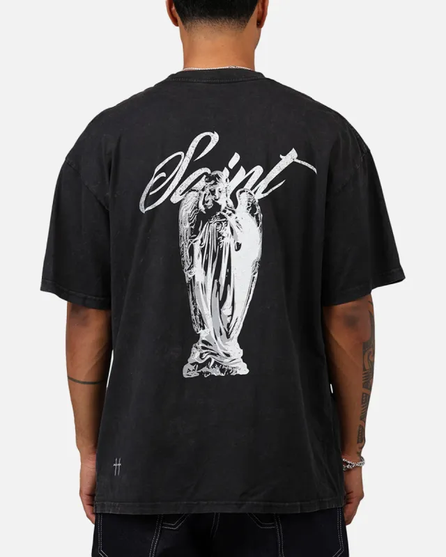 Saint Morta Guardian T-Shirt Black Acidwash sold by Culture Kings