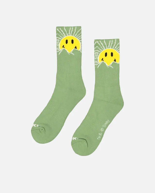 Market X Smiley Sunrise Socks Basil sold by Culture Kings