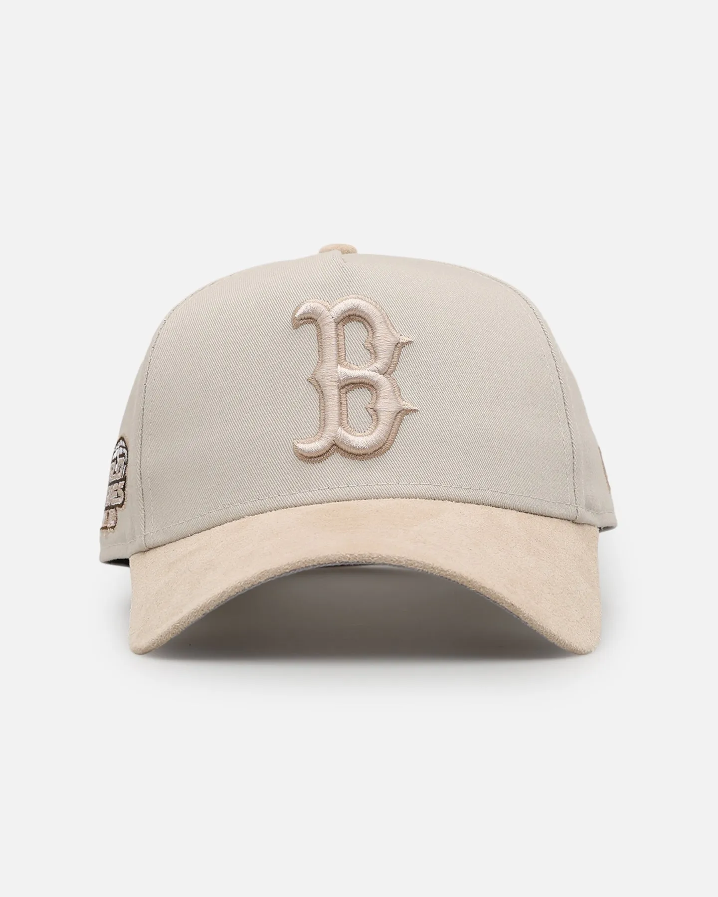 New Era Boston Red Sox 'Cream Suede' 9FORTY A-Frame Strapback Stone/Oatmilk sold by Culture Kings