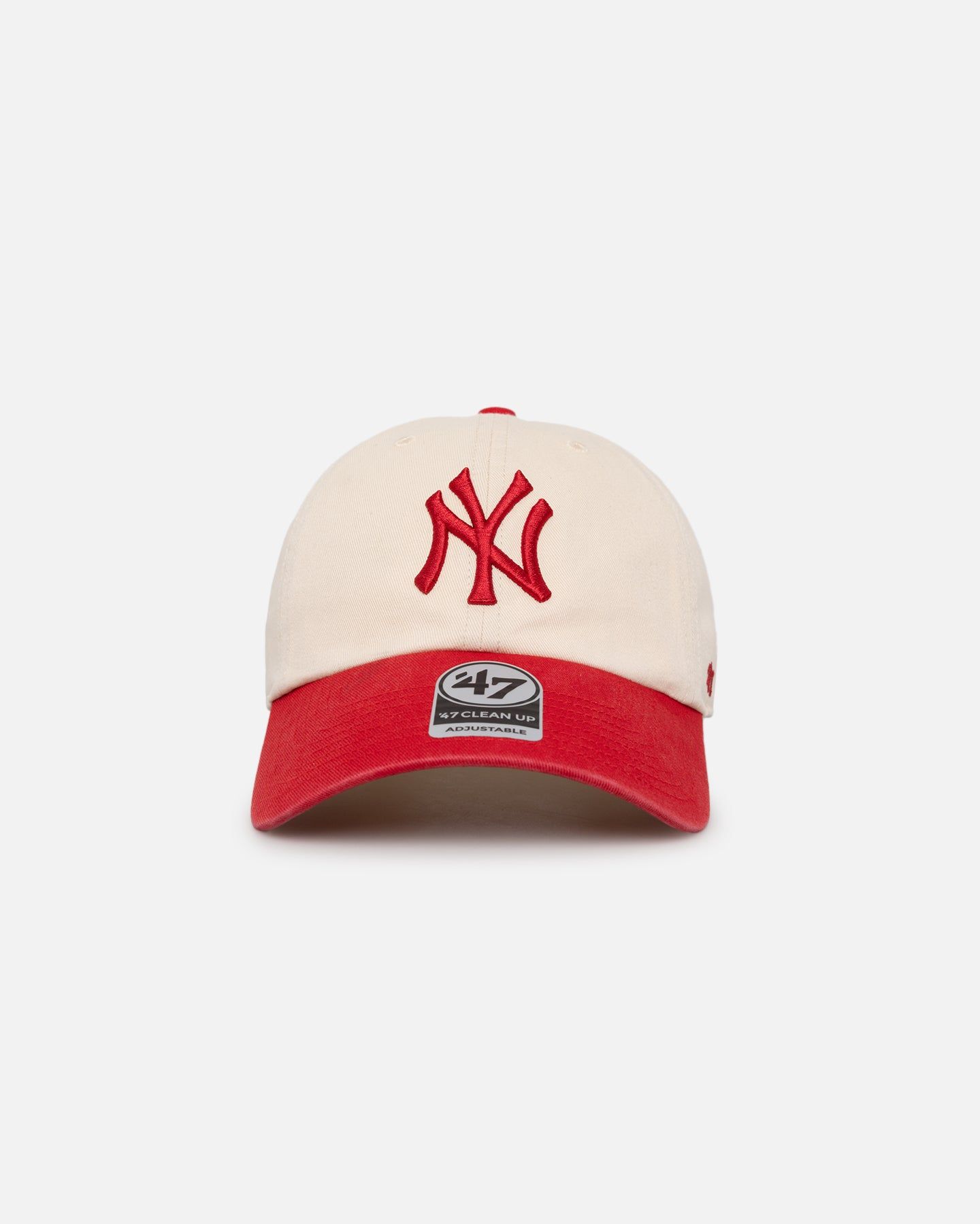 47 Brand New York Yankees Two-Tone Clean Up Strapback Natural/Red sold by Culture Kings