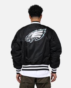New Era X Alpha Series X NFL Philadelphia Eagles MA-1 Bomber Jacket Black sold by Culture Kings