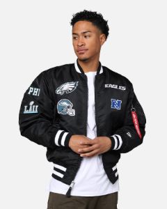 New Era X Alpha Series X NFL Philadelphia Eagles MA-1 Bomber Jacket Black sold by Culture Kings