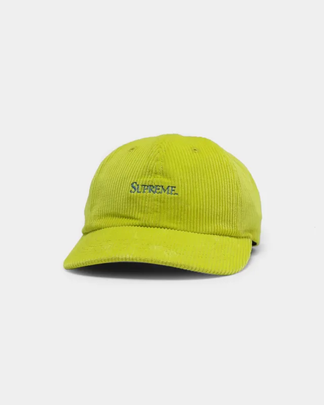 Supreme Corduroy 6-Panel Strapback Neon Yellow sold by Culture Kings