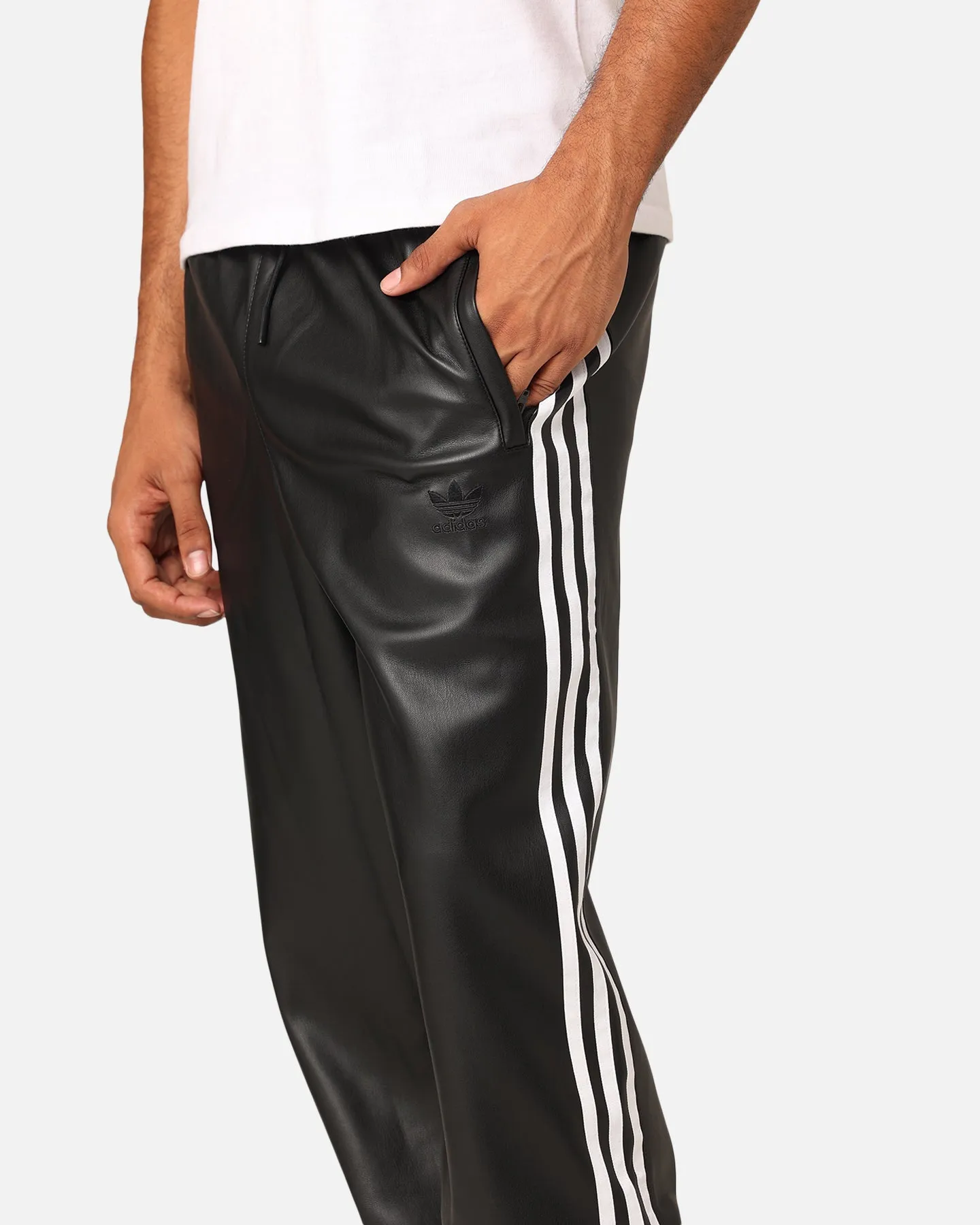 Adidas Faux Leather Adicolour 3-Stripes Firebird Track Suit Pants Black sold by Culture Kings product image thumbnail 4