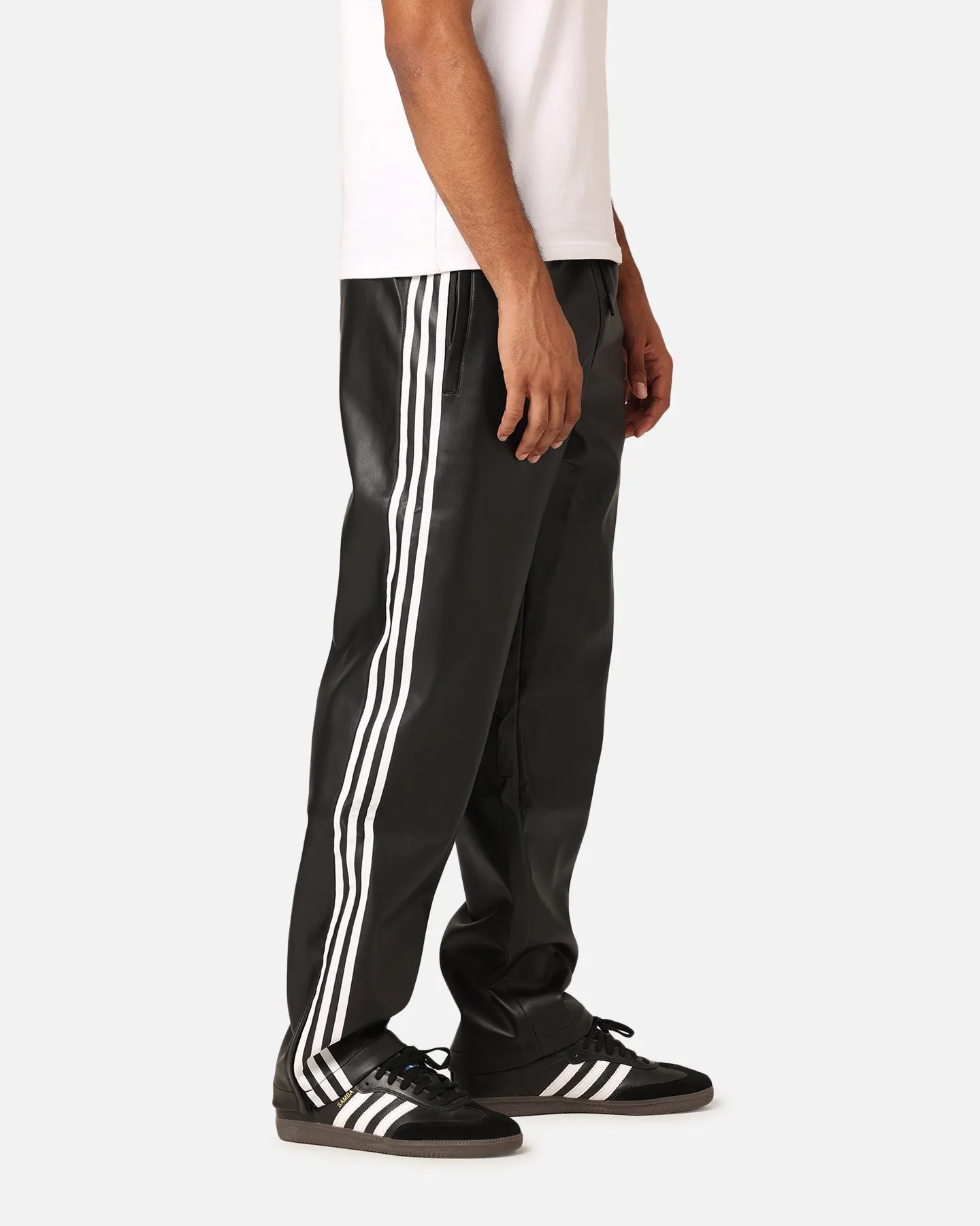 Adidas Faux Leather Adicolour 3-Stripes Firebird Track Suit Pants Black sold by Culture Kings product image thumbnail 3