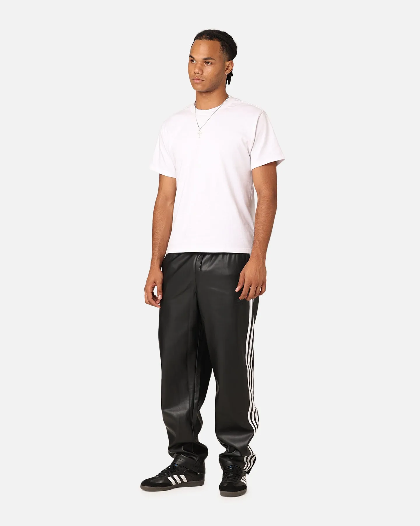 Adidas Faux Leather Adicolour 3-Stripes Firebird Track Suit Pants Black sold by Culture Kings product image thumbnail 2