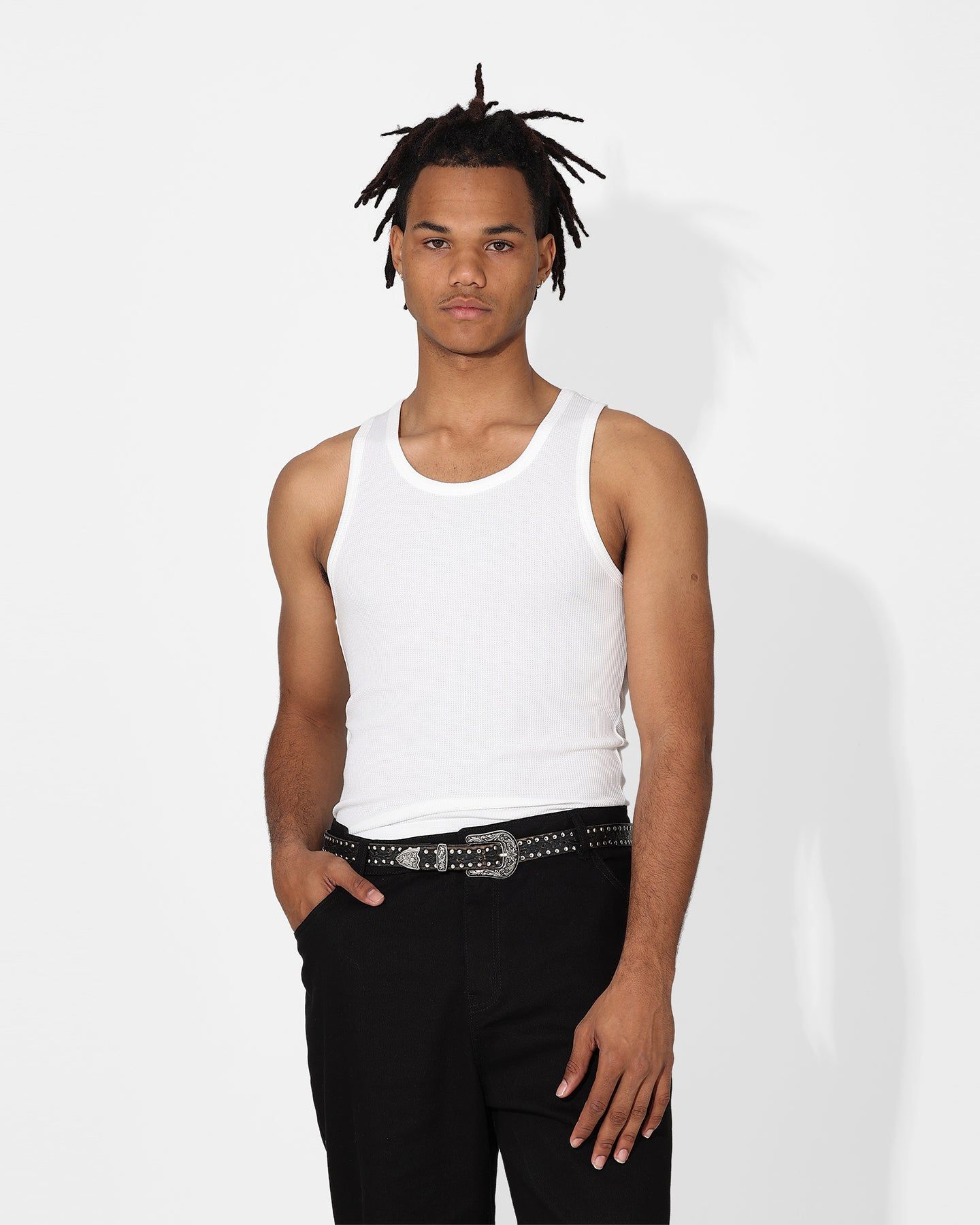 Saint Morta Arvina Waffle Singlet White sold by Culture Kings