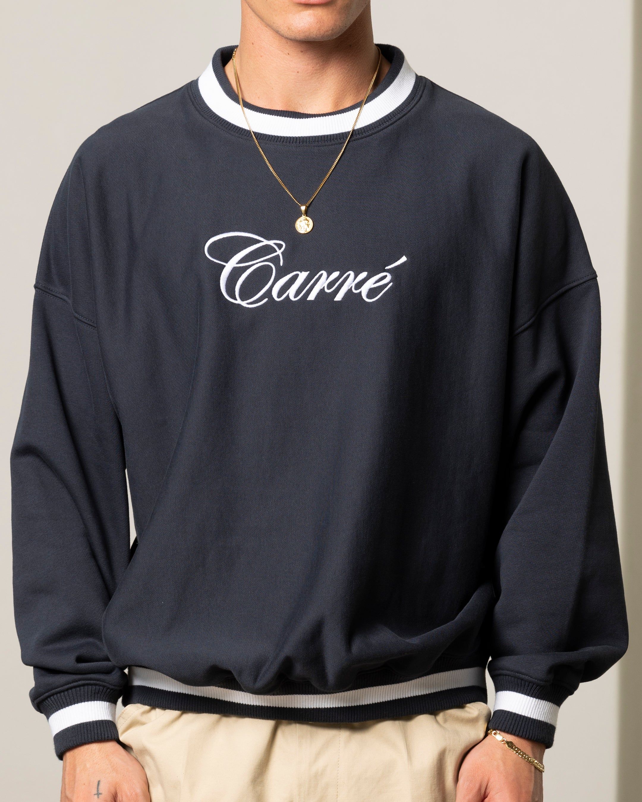Carre Royal Oversized Crewneck Navy sold by Culture Kings product image thumbnail 3