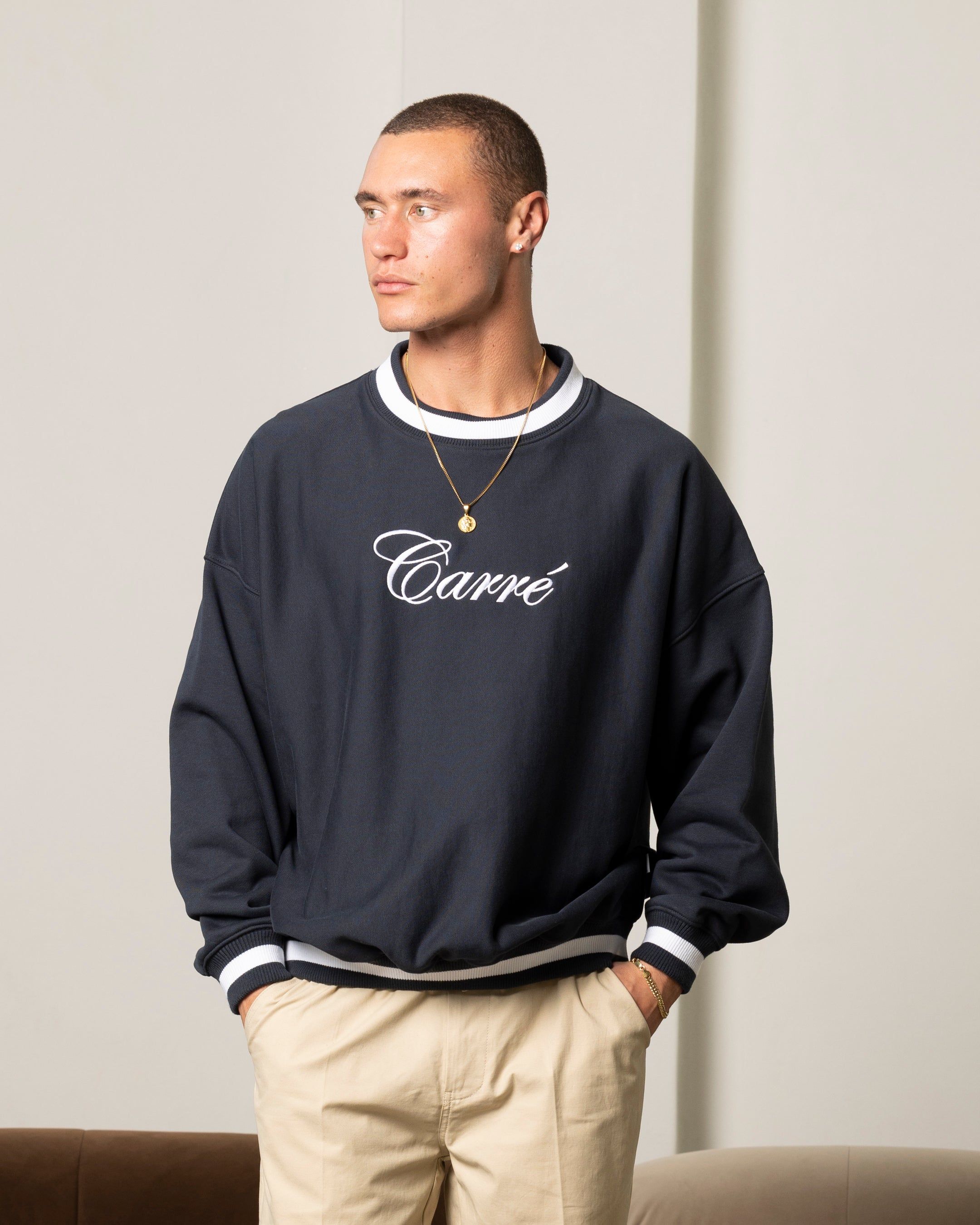 Carre Royal Oversized Crewneck Navy sold by Culture Kings