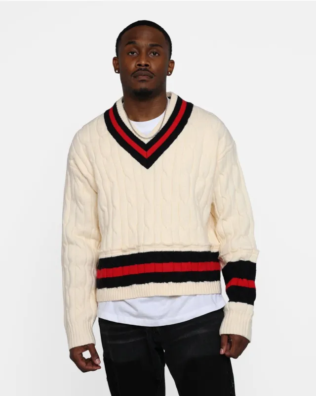 MNML Classic V Neck Sweater Off White sold by Culture Kings