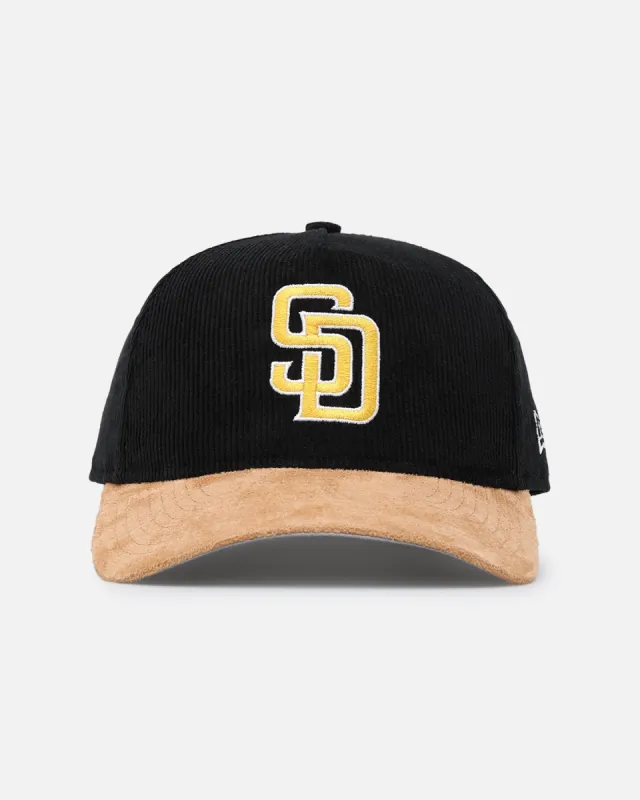 New Era San Diego Padres 'Corduroy Suede' Pre-Curved Golfer Snapback Washed Black sold by Culture Kings