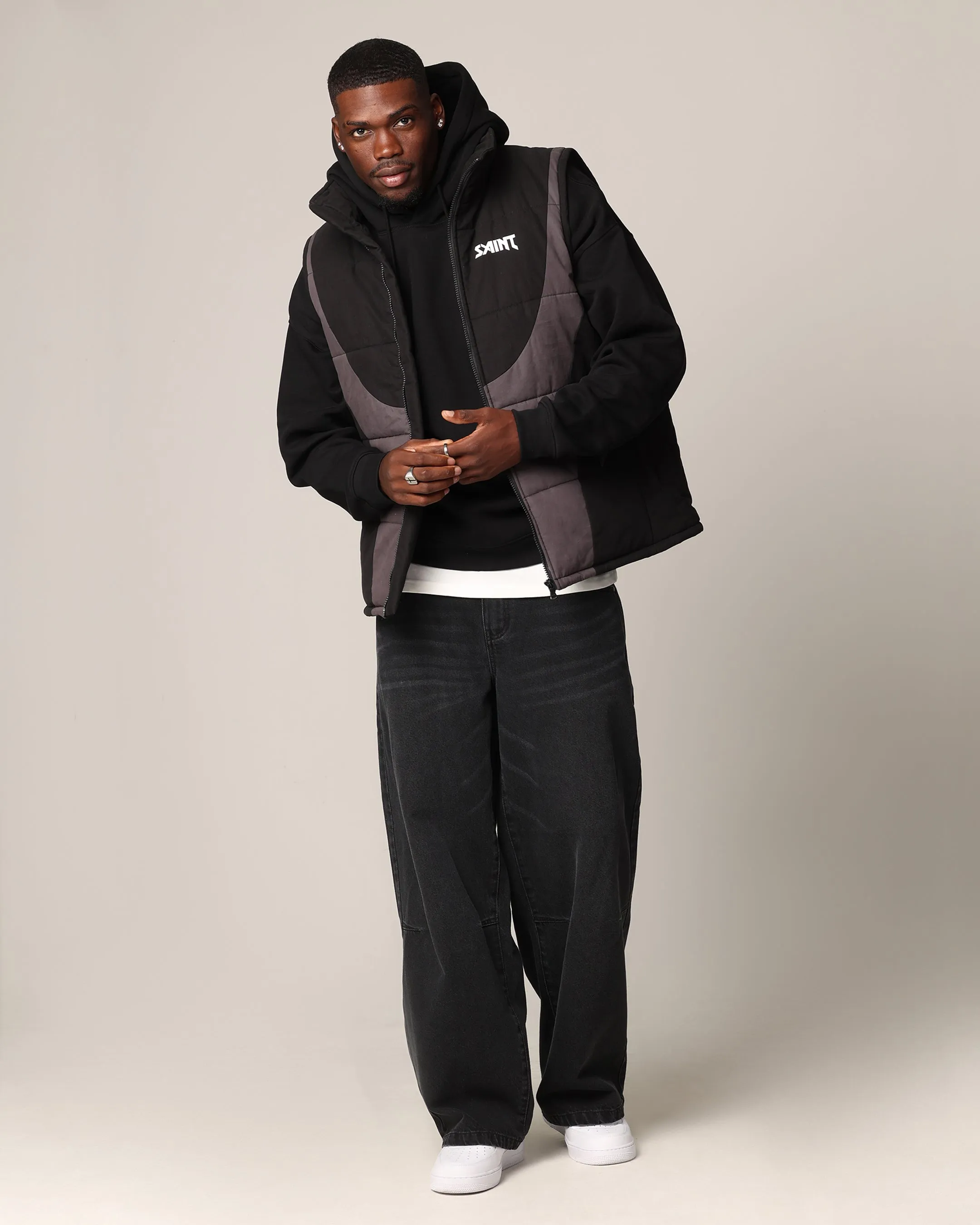 Saint Morta Rage Puffer Vest Black/Grey sold by Culture Kings product image thumbnail 2