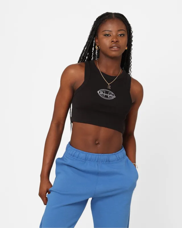 Champion Women's Heritage Cropped Rib Tank Singlet Black sold by Culture Kings
