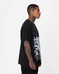 Goat Crew X Naruto Sasuke Vintage T-Shirt Black Wash sold by Culture Kings