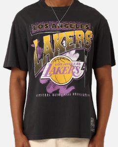Mitchell & Ness Los Angeles Lakers Brush Off 2.0 T-Shirt Faded Black sold by Culture Kings
