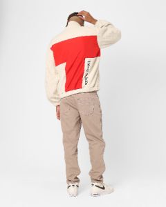 Tommy Jeans Relaxed Fabric Mix Fleece Jacket Crimson/Multi sold by Culture Kings