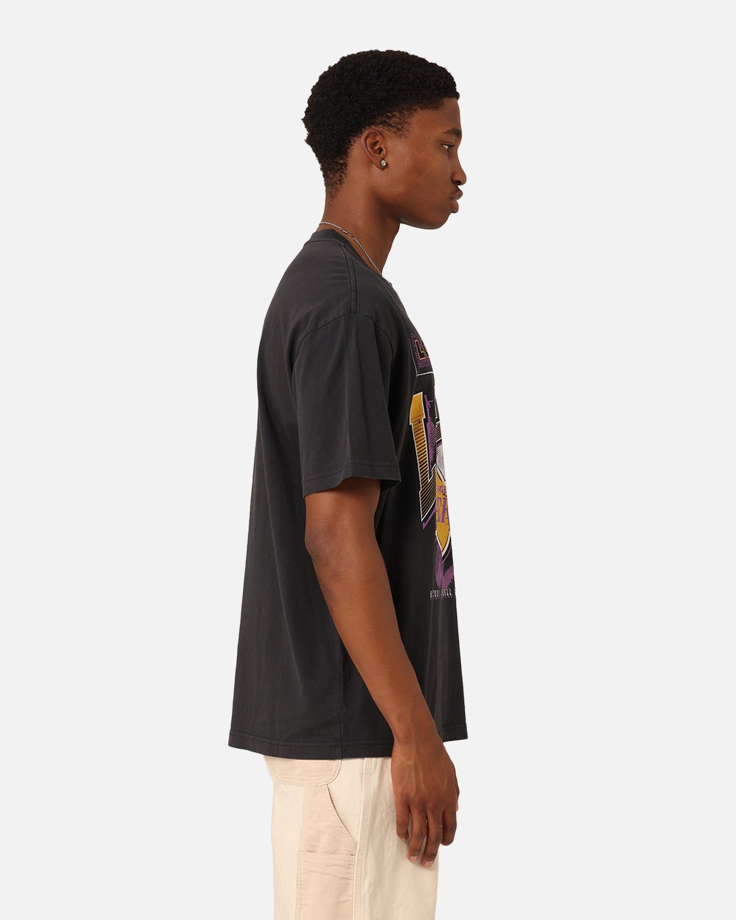Mitchell & Ness Los Angeles Lakers Brush Off 2.0 T-Shirt Faded Black sold by Culture Kings product image thumbnail 5