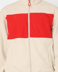 Tommy Jeans Relaxed Fabric Mix Fleece Jacket Crimson/Multi sold by Culture Kings