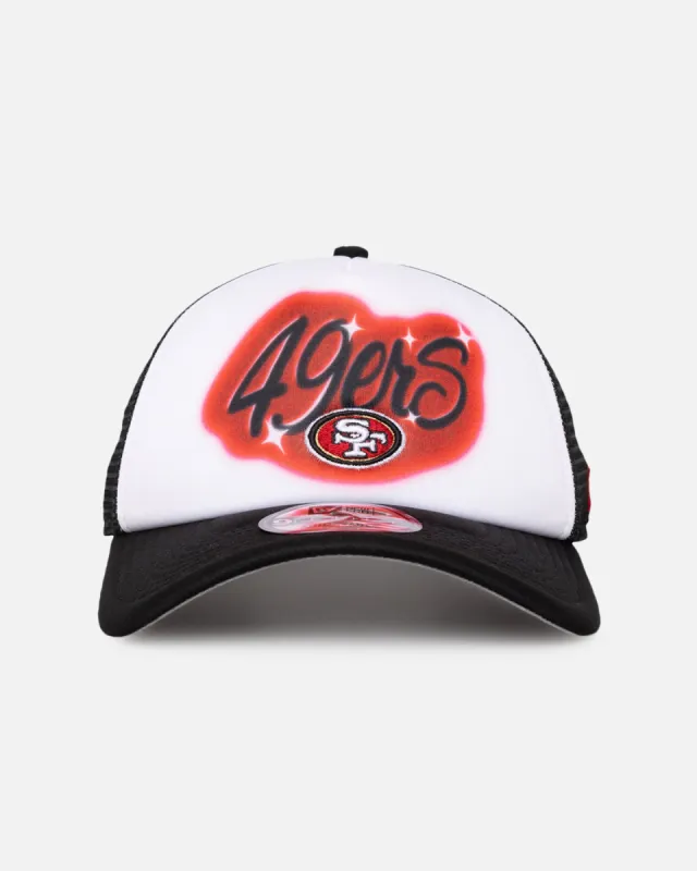 New Era San Francisco 49ers 'Airbrush' 9FORTY A-Frame Trucker Snapback White/OTC sold by Culture Kings