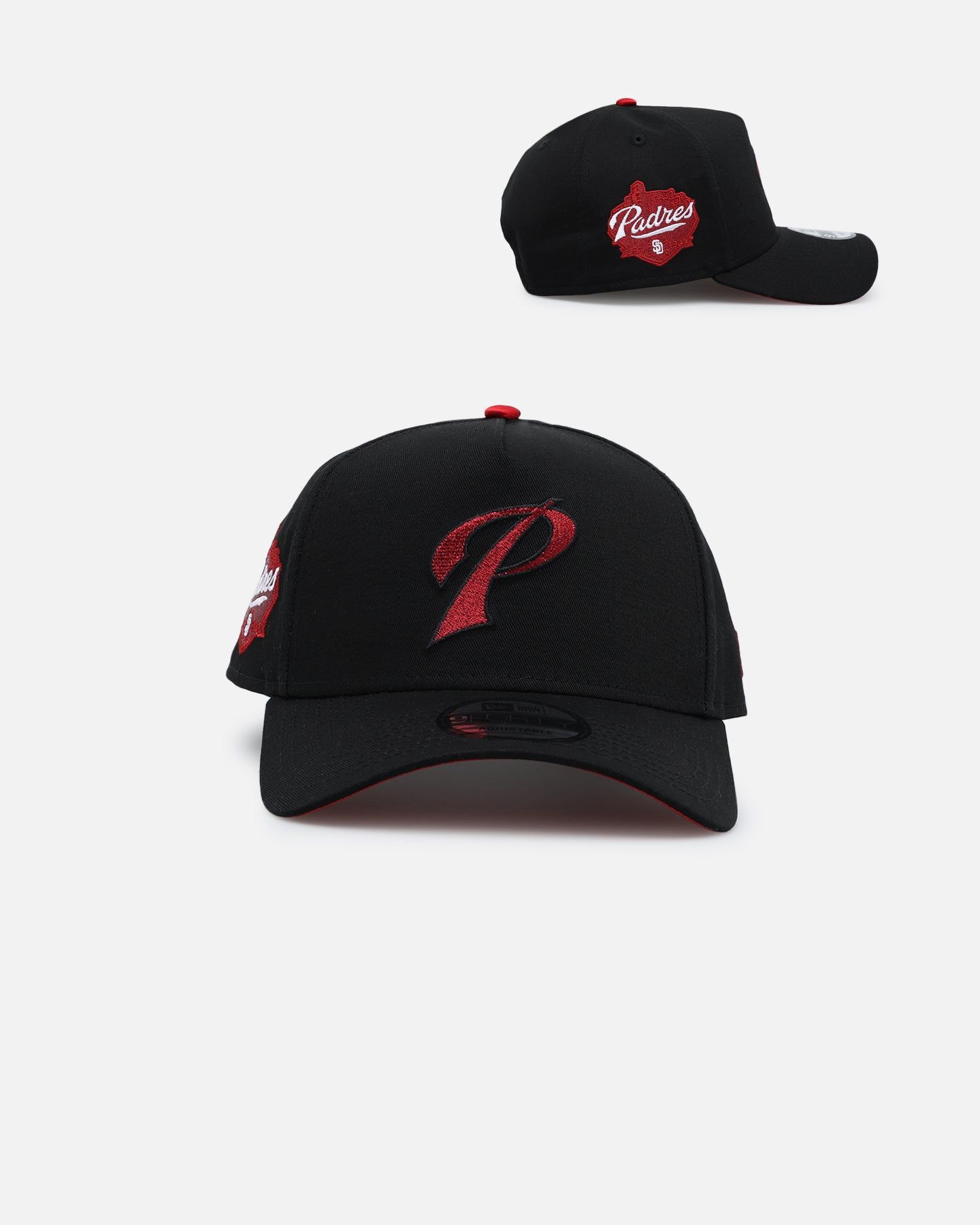New Era San Diego Padres 'Satin Scarlet' 9FORTY A-Frame Snapback Black/Scarlet sold by Culture Kings