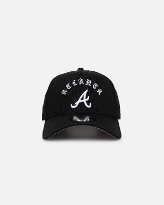 New Era Atlanta Braves 'Gothic Arch' 9FORTY A-Frame Snapback Black/White sold by Culture Kings