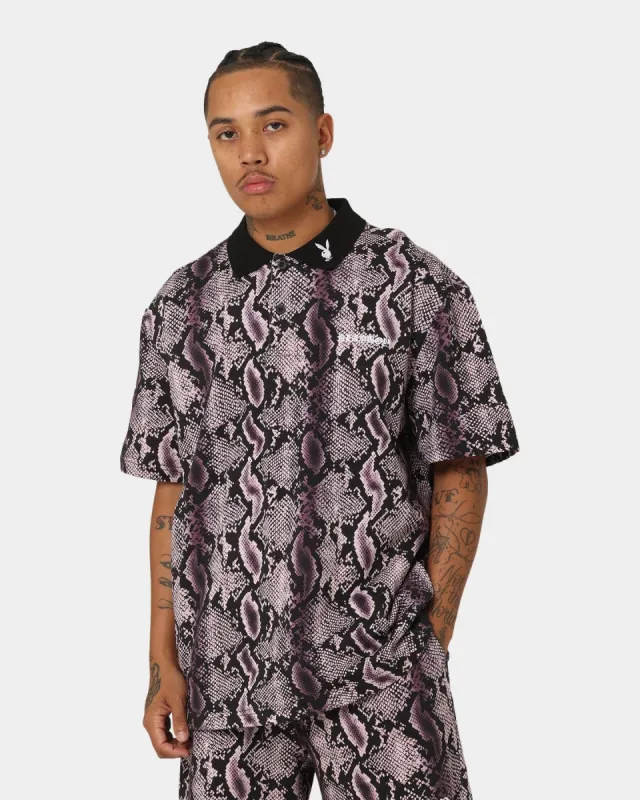 Playboy By CK Snake Polo Shirt Pink/Black sold by Culture Kings