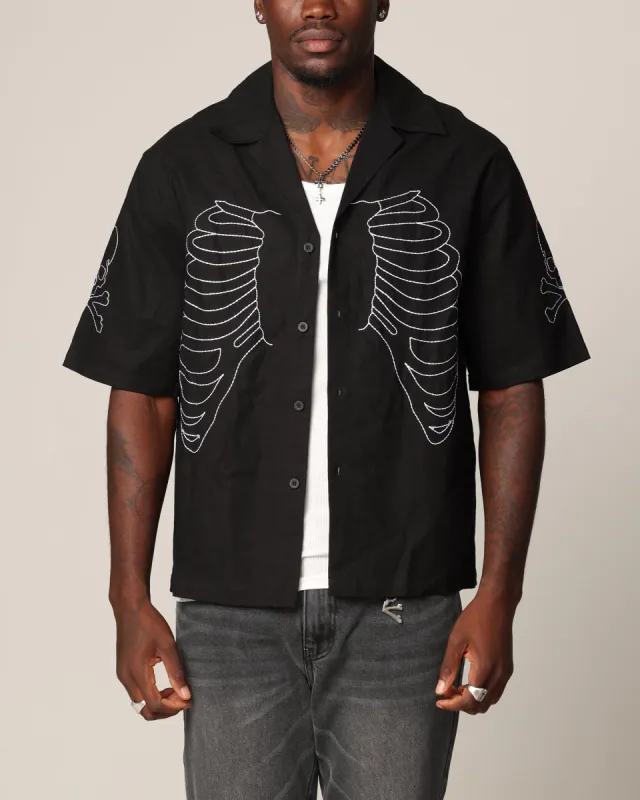 Saint Morta Lovely Bones Short Sleeve Linen Shirt Black sold by Culture Kings