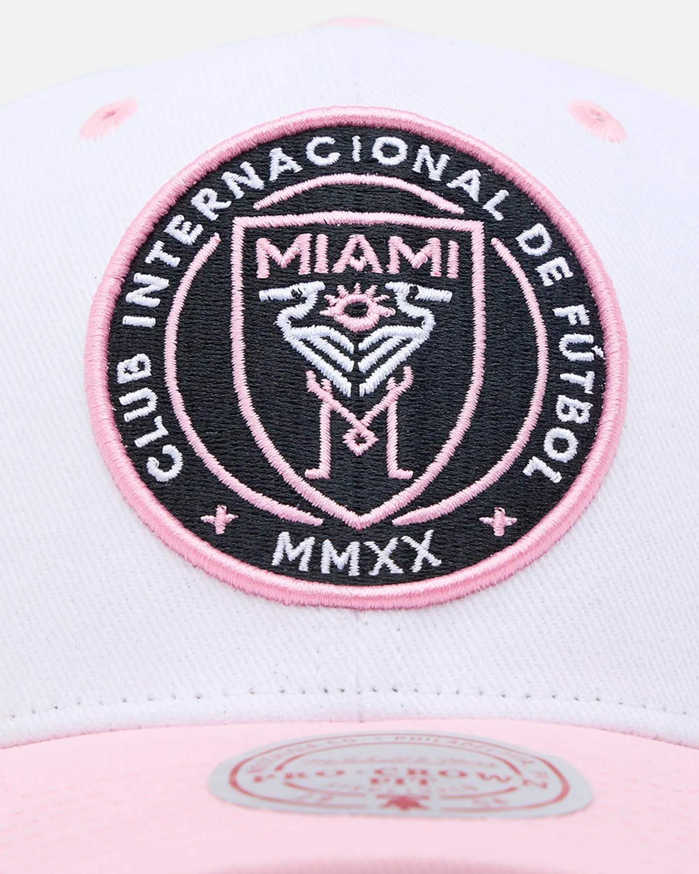 Mitchell & Ness Inter Miami Logo Pro Crown Snapback Light Pink sold by Culture Kings product image thumbnail 5