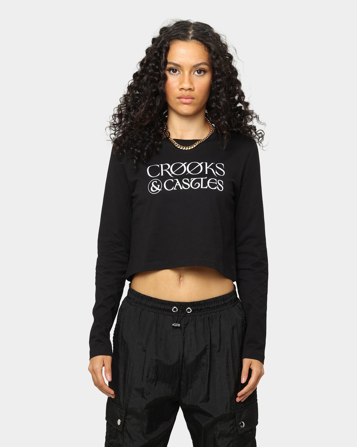 Crooks & Castles Women's Cross Out Long Sleeve T-Shirt Black sold by Culture Kings product image thumbnail 3