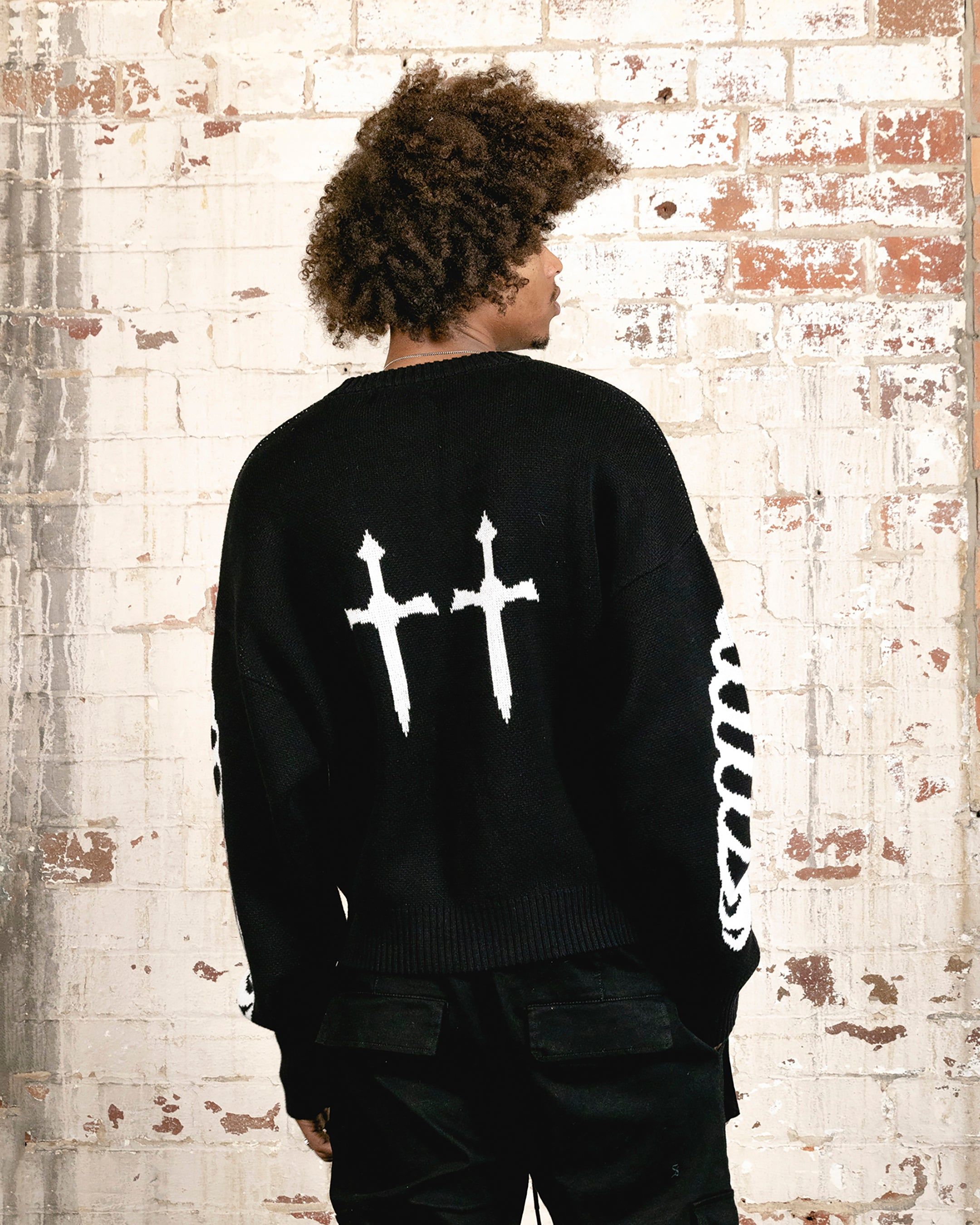 Saint Morta Lovely Bones Crewneck Sweater Black/White sold by Culture Kings product image thumbnail 2