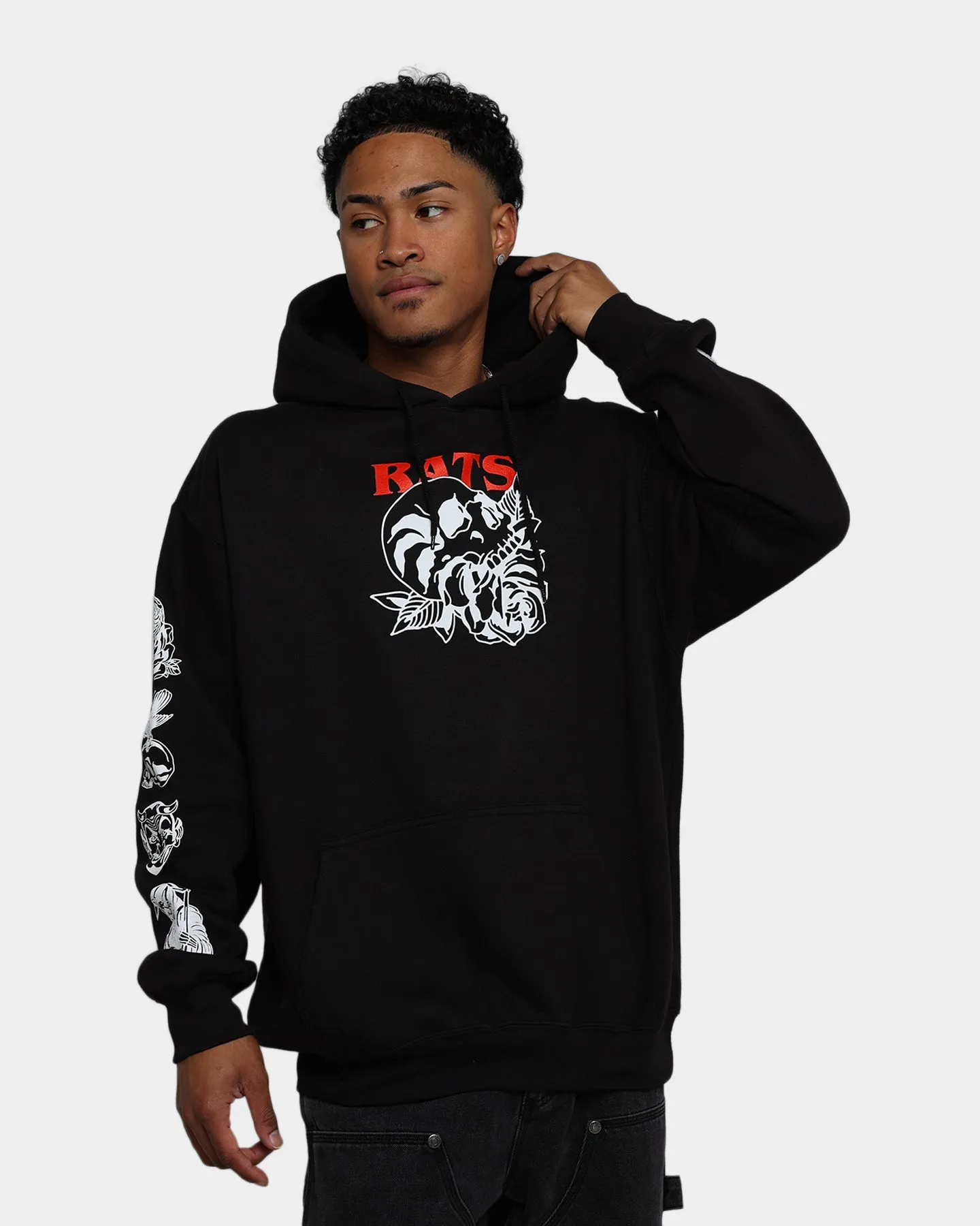 Rats Get Fat Skull Rose Hoodie Black sold by Culture Kings product image thumbnail 2