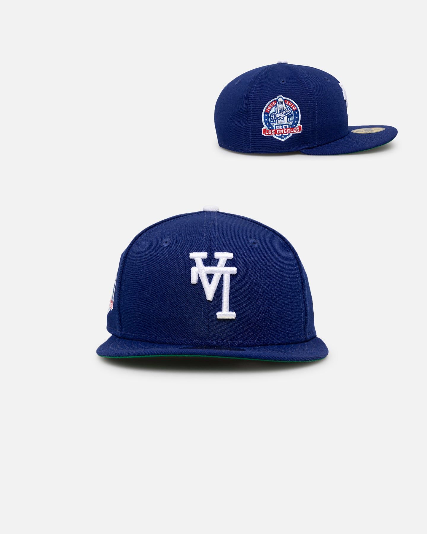 New Era Los Angeles Dodgers 'Upside Down LA Logo' 59FIFTY Fitted Dark Royal sold by Culture Kings