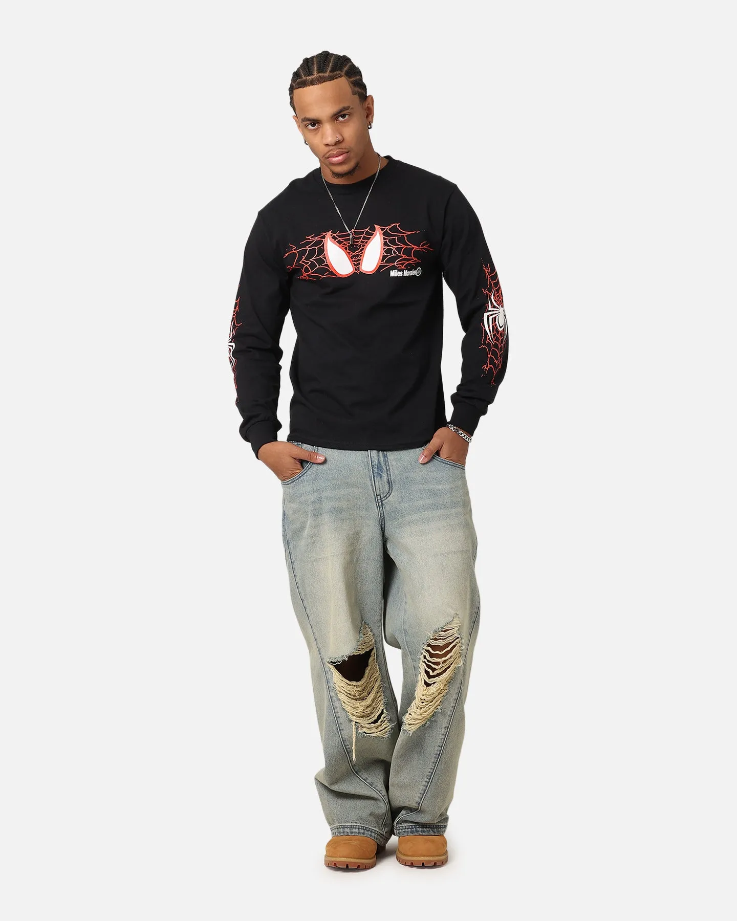 Goat Crew Marvel Spider-Man Y2K Miles Long Sleeve T-Shirt Black sold by Culture Kings product image thumbnail 2