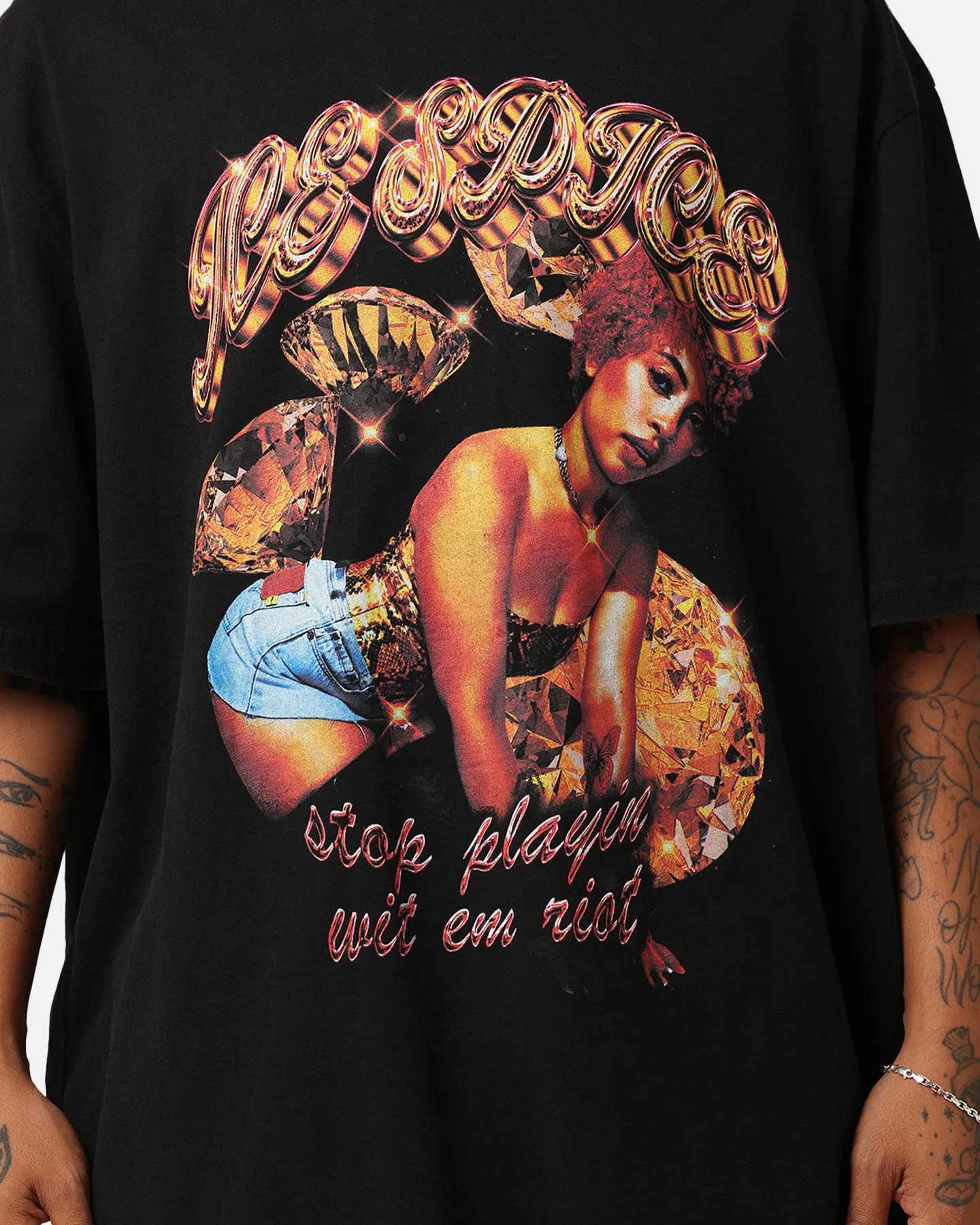Ice Spice Riot T-Shirt Washed Black sold by Culture Kings product image thumbnail 4