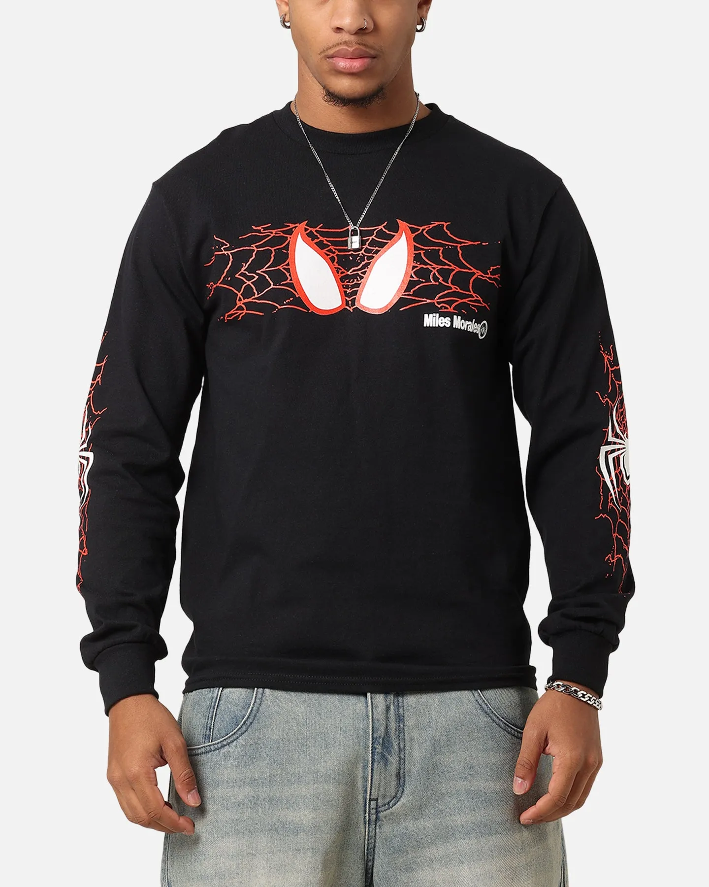Goat Crew Marvel Spider-Man Y2K Miles Long Sleeve T-Shirt Black sold by Culture Kings