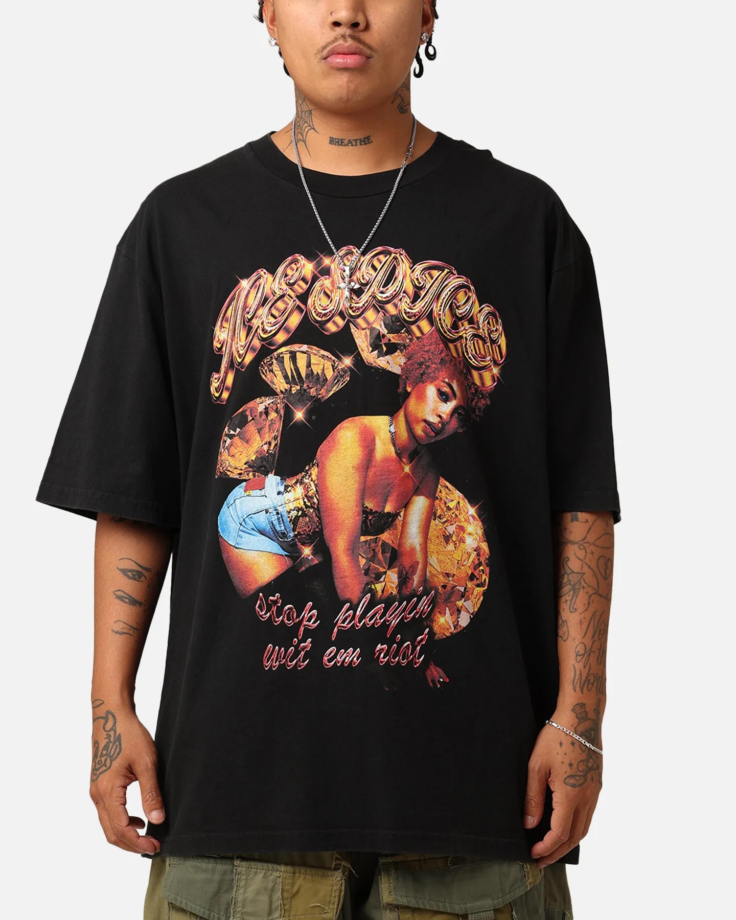Ice Spice Riot T-Shirt Washed Black sold by Culture Kings