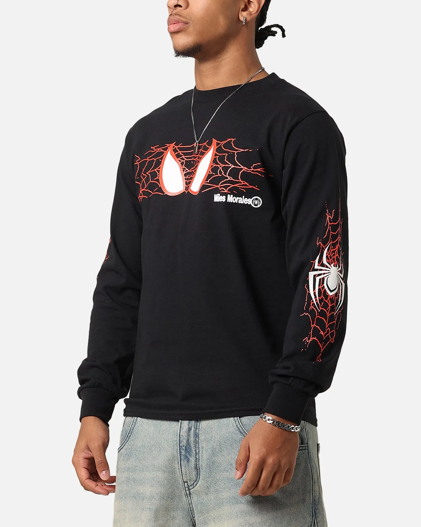 Goat Crew Marvel Spider-Man Y2K Miles Long Sleeve T-Shirt Black sold by Culture Kings product image thumbnail 5