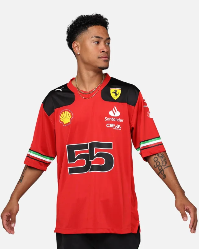 Puma X Scuderia Ferrari Carlos Sainz American Football Jersey Rosso Corsa sold by Culture Kings