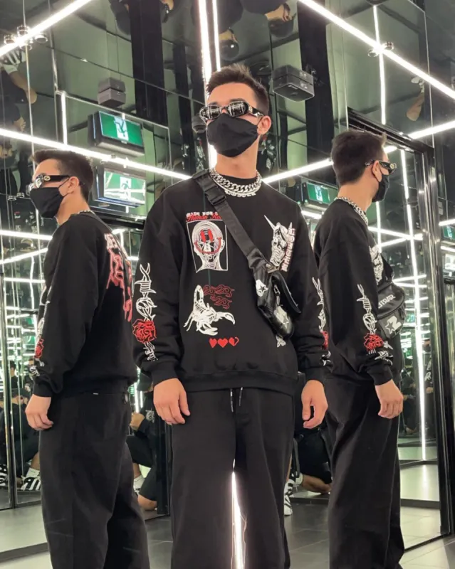 Loiter Hydra Multi Logo Crewneck Black sold by Culture Kings